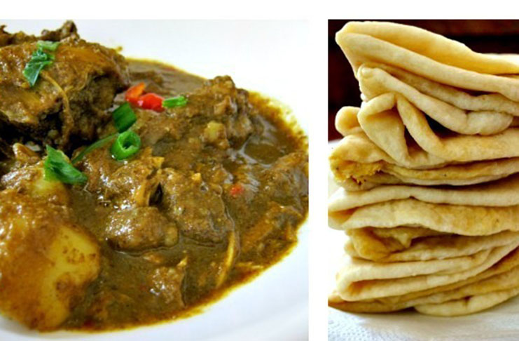 Guyanese-style curry with roti (Alicia Ramkirpal photo)