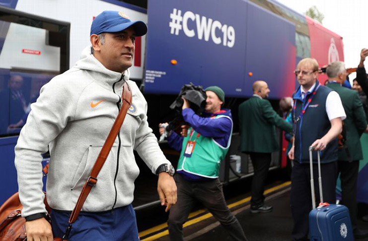 MS Dhoni walks out of the team bus. ( PA Photos)