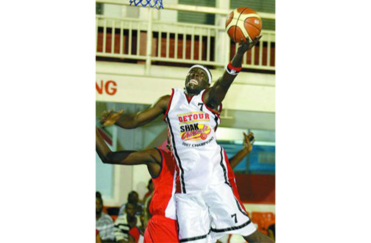 FLASH BACK! The late Andrew Ifill in action for ‘Shak Attack’ basketball club in Trinidad and Tobago