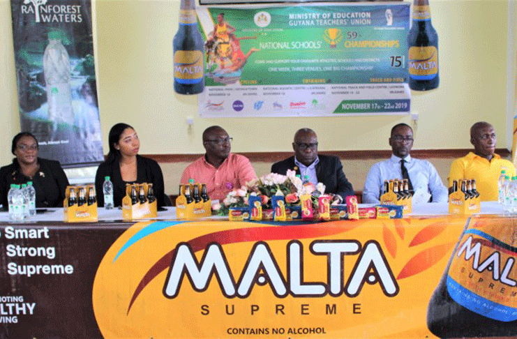 Key stakeholders at the media launch yesterday at GTU building, Woolford Avenue