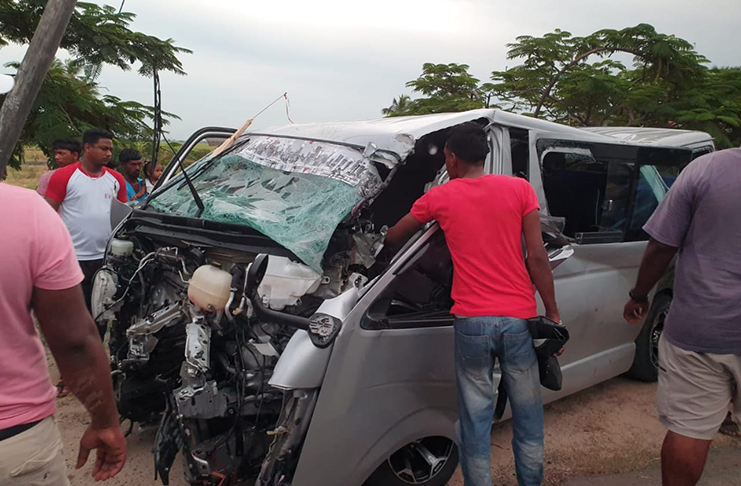 The minibus that was involved in the accident on the Perth Public Road