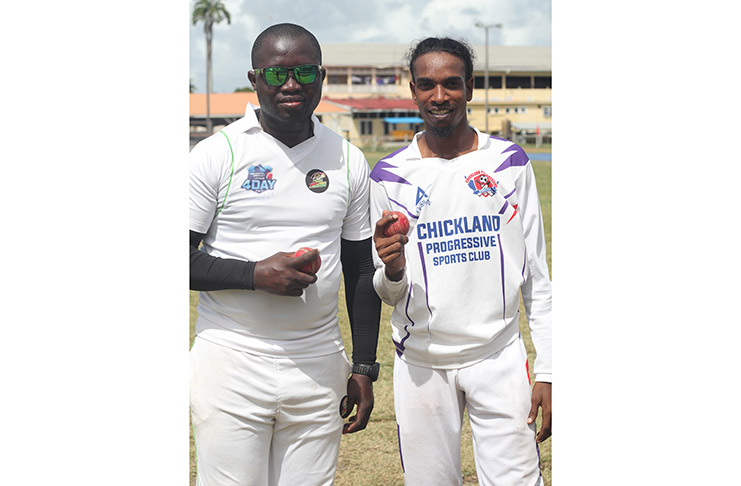 Police off-spinners Rocky Hutson (left) and Pernell London finished with match-hauls of 9-34 in 20.4 overs and 5-57 from 15 overs respectively.