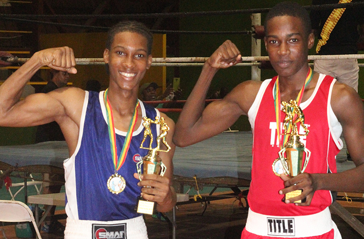: Best Boxers from FYF Gym: Shemar Halley (left) in the Elite Division and Mark Crawford in the Junior Division.