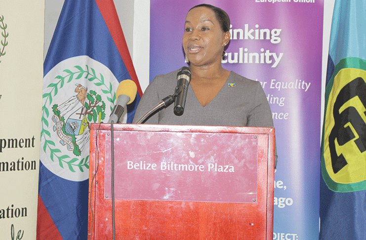 Ms. Ann-Marie Williams, Deputy Programme Manager for Gender and Development addressing the opening of the workshop in Belize, Belize City