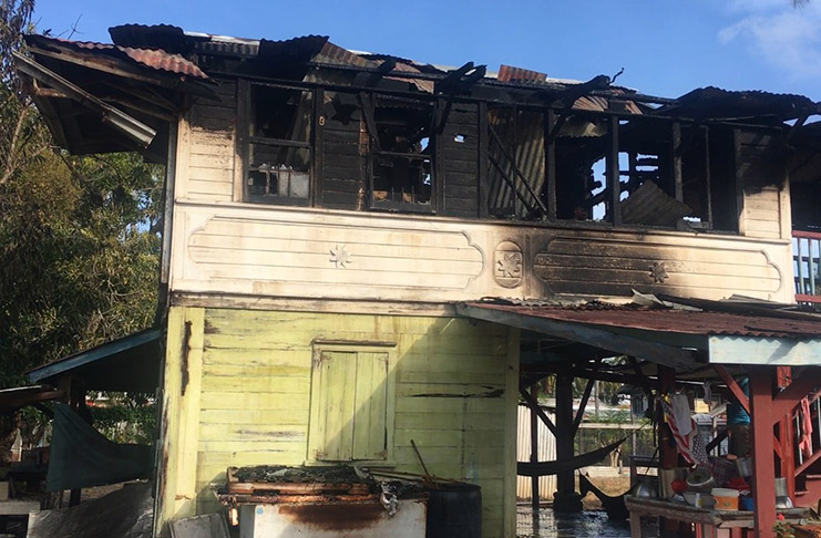 What remains of the house that was destroyed by fire