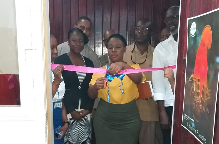 Members of the Region Ten Tourism Association and representatives of the Department of Tourism, cutting ceremonial ribbon at the Linden LOV office
