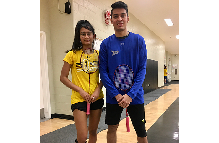 : Narayan Ramdhani (Right) and Priyanna Ramdhani, following action in the Alberta Colleges Athletic Conference Tournament