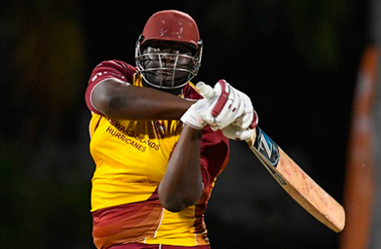 Rahkeem Cornwall crunched 5 fours and 7 sixes in his  92.