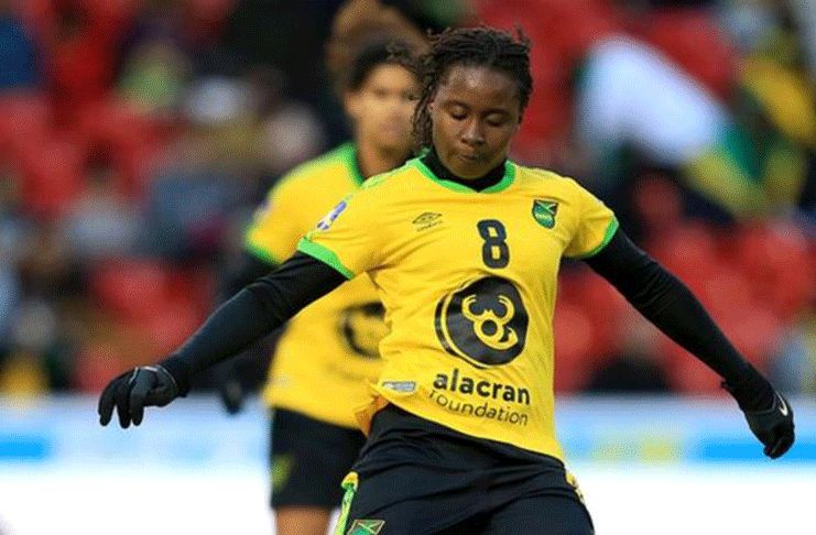 Tarania Clarke played for Jamaica against Nottingham Forest Women in October 2018