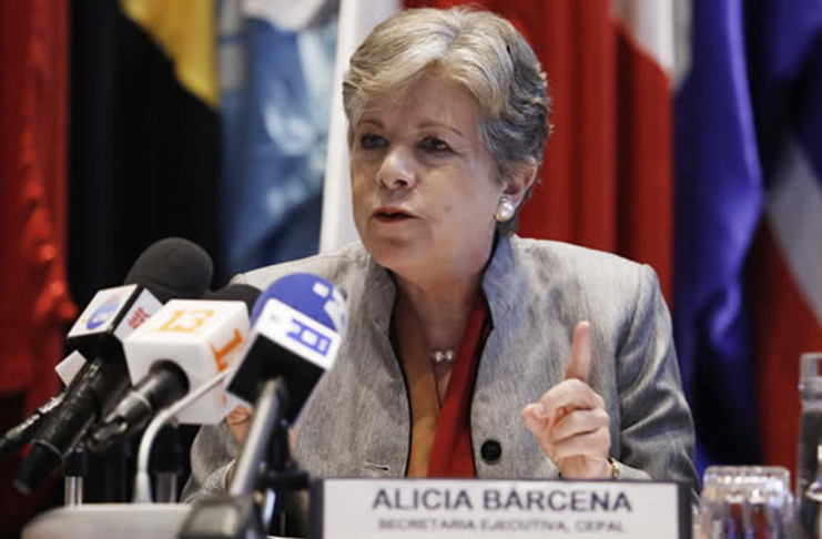 Alicia Bárcena, ECLAC Executive Secretary, during the presentation of the report Social Panorama of Latin America 2019