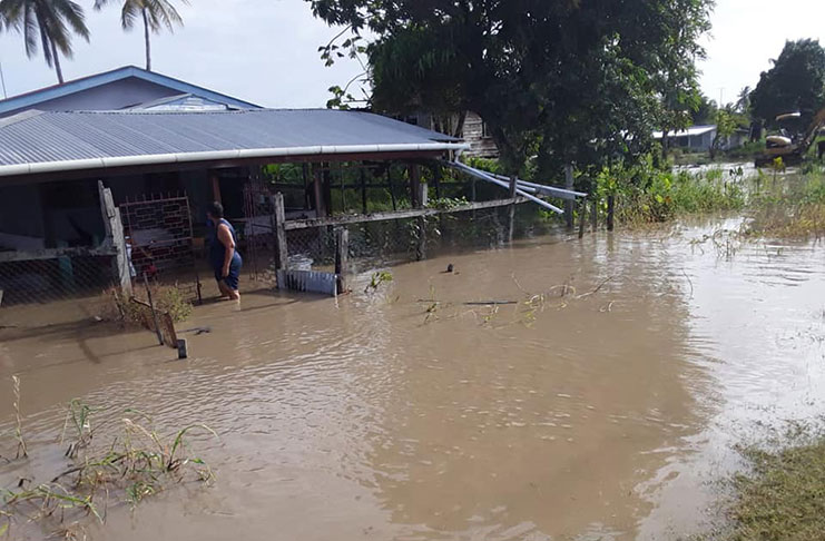 Houses and yards were flooded on Tuesday after the koker door gave away (CDC photo)