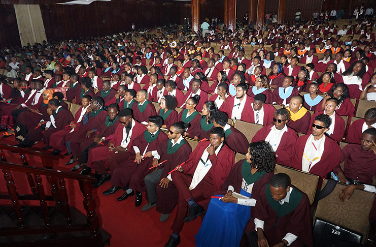 A section of the graduating class assembled at the Nation Cultural Centre