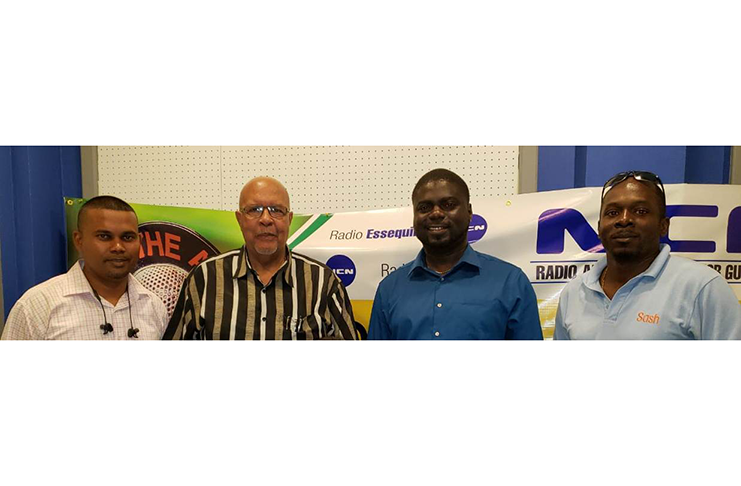From L-R: GWI’s Executive Director of Hinterland Services, Ramchand Jailal; GWI Managing Director, Dr. Richard Van-West Charles; Head of Water Quality, Dr. Deon Anderson; and Sanitation Consultant, Dr. Darren Shako.