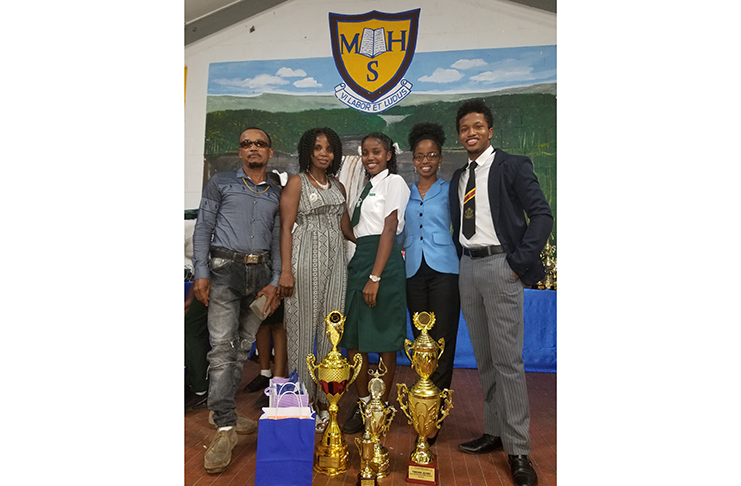 Mackenzie High School’s top  2019 CSEC student, Tonesia Jacobis and her relatives