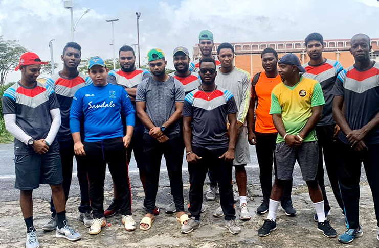 The Village Rams are a dominant tapeball team. Damion Vantull is at extreme right, while Ershaad Ali is centre back of group (tallest player in photo).