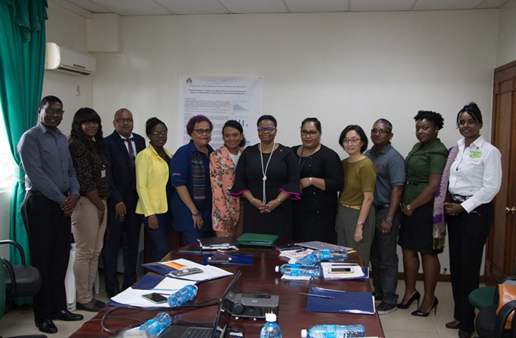 Minister of Public Health Volda Lawrence with the National Tobacco Control Council members