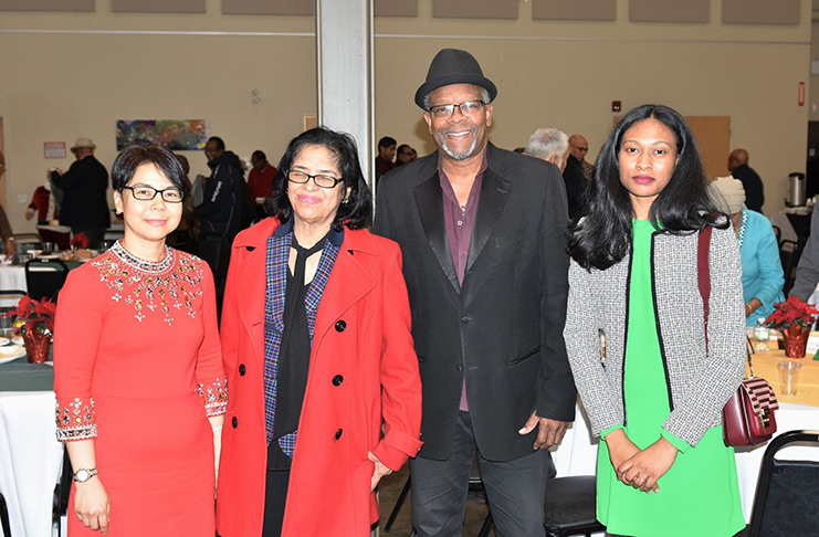 At the Guyana Consulate Christmas brunch in Toronto: Among those in attendance, from left, were Consul General Anyin Choo and High Commissioner Clarissa Riehl