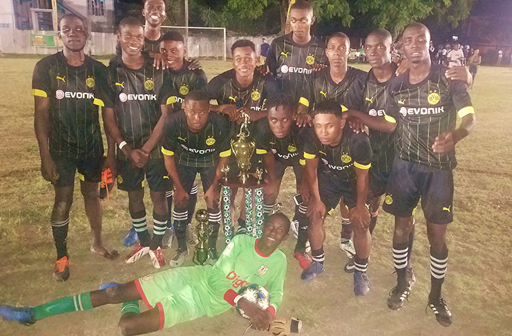 The victorious Paradise Invaders team shared a photo moment after winning the third edition of the GT Beer/Candy Boss, Antics Promotion 8 a-side football tournament.