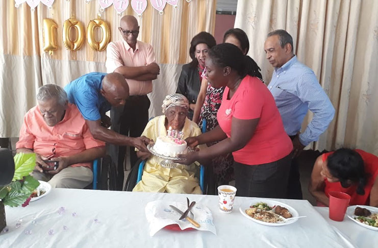 Ms. Brewster on her 100 birthday in January 2019