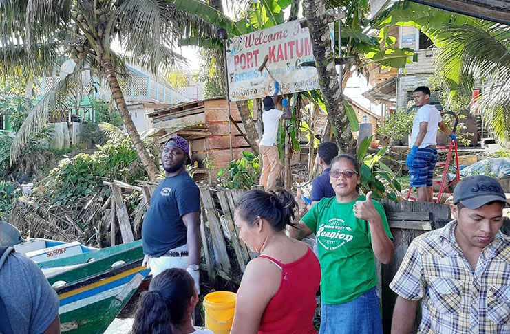 Residents working together to beautify Port Kaituma