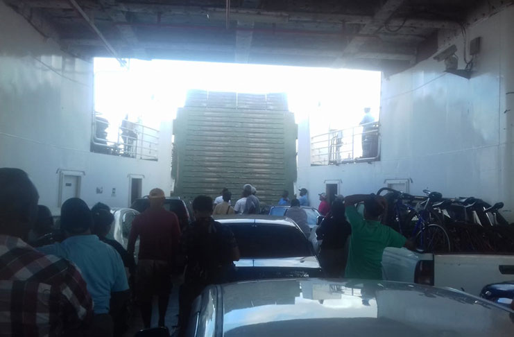 Some of the passengers stranded on the MV Kanawan