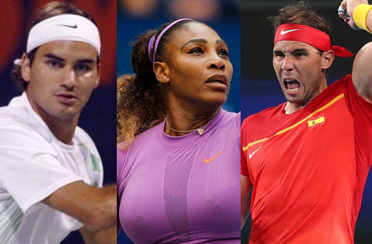 From left: Roger Federer, Serena Williams and Rafael Nadal