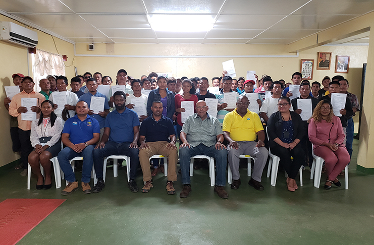The 57 servicemen and women from Region Nine (Upper Takutu-Upper Essequibo) who were awarded  employment contracts by GWI