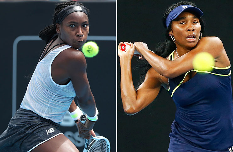 Tennis prodigy Coco Gauff (left) has been drawn against Venus Williams in the Australian Open first-round.
