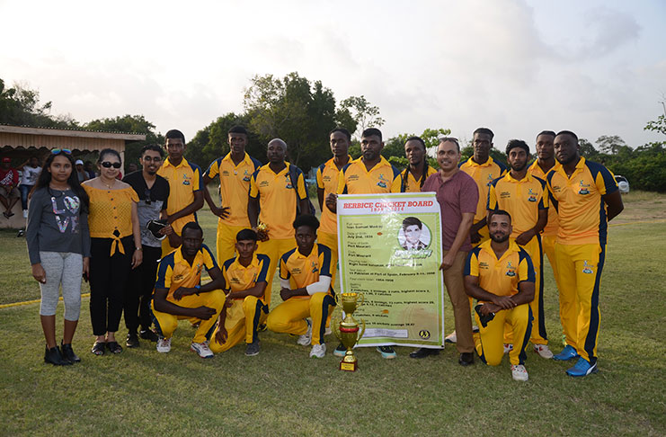 Rose Hall NAMILCO Thunderbolt Flour team pose with the Chintamani Family following their title win.