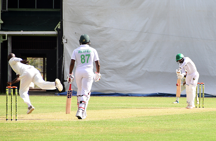 Veerasammy Permaul and Raymon Refier batted with composure during their repair efforts. (Adrian Narine photo)