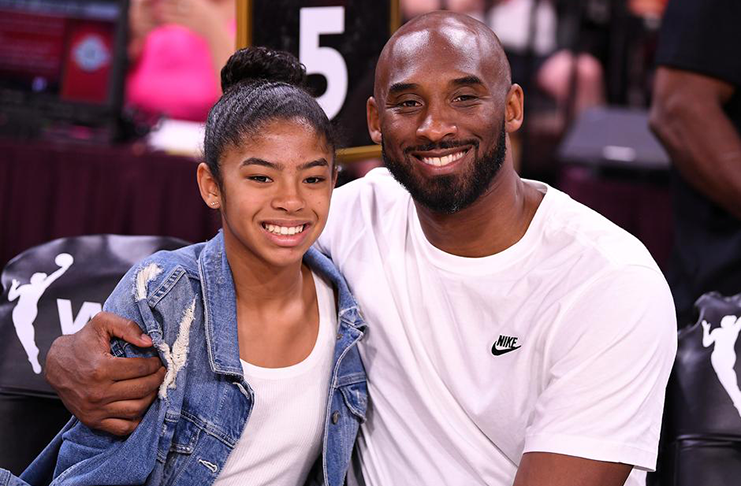 July 27, 2019; Las Vegas, NV, USA; Kobe Bryant is pictured with his daughter Gianna at the WNBA All Star Game at Mandalay Bay Events Center. (Mandatory Credit: Stephen R. Sylvanie-USA TODAY Sports/File photo)
