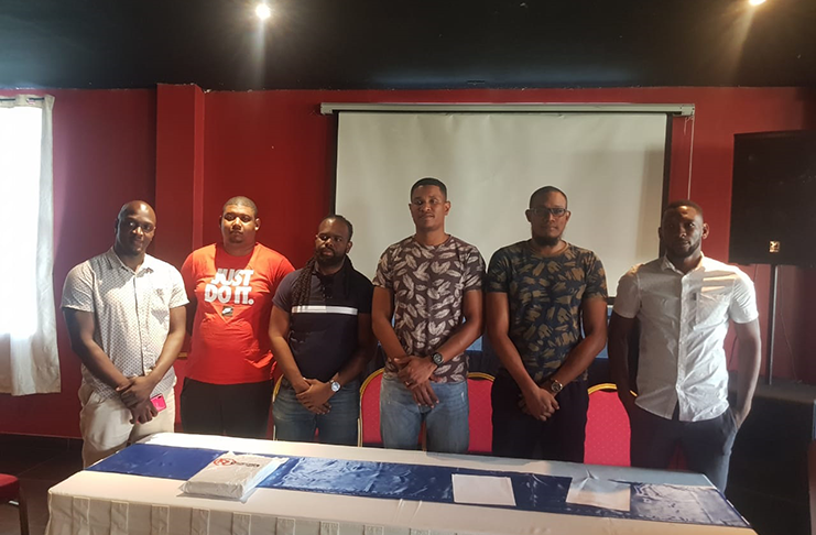 GDF 2nd Lieutenant, Jermaine Slater (third from left) and his GABA executive body following the association’s elections.