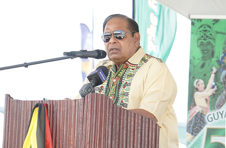 Prime Minister Moses Nagamootoo as he addressed the gathering