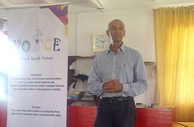 Director of Imam Bacchus, Mr. Samad Baksh, speaking at the opening of the Fest.