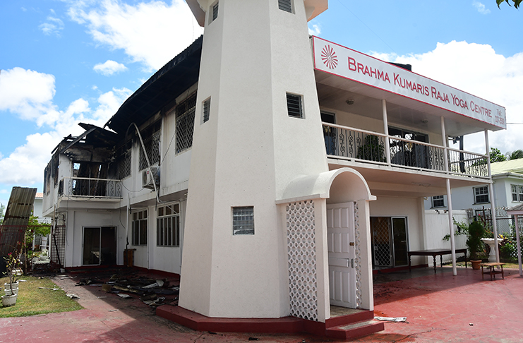The damaged Brahma Kumaris Raja Yoga Centre