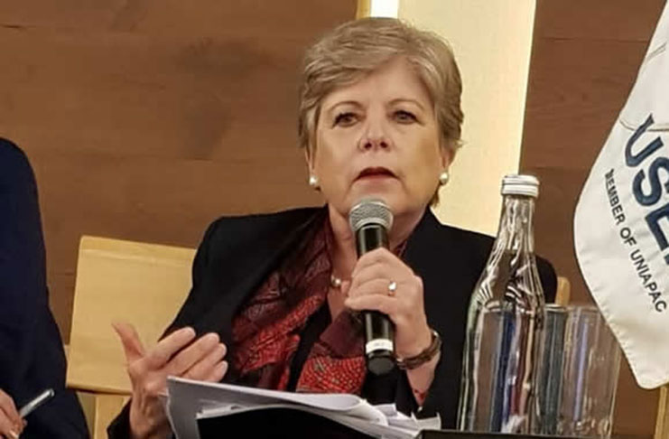 Alicia Bárcena, ECLAC Executive Secretary, during the event held on 18 February in Mexico City