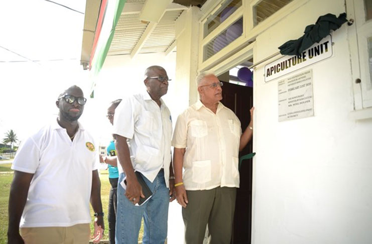 Hon. Noel Holder, Minister of Agriculture, commissioned the GLDA Animal Nutrition Laboratory.   