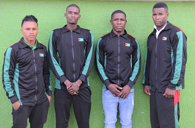 From left, Keevin Allicock, Colin Lewis, Desmond Amsterdam and Dennis Thomas are the four boxers stranded in Cuba after Guyana announced the two-week closure of its airports.