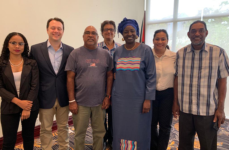 Members of The Carter Center team along with Attorney-at-Law, Chairperson of the Board of Trustees and grandson of former US President Carter, Jason Carter (second left), and former Prime Minister of Senegal, Madame Aminata Toure (fifth left)