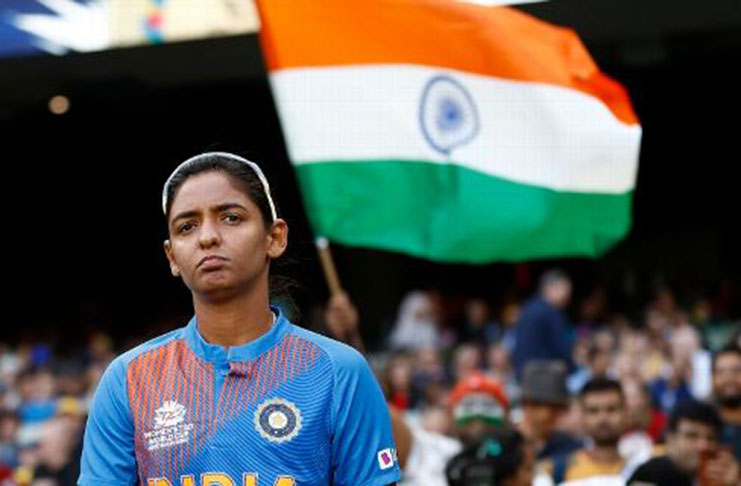 India captain Harmanpreet Kaur walks out for the toss (Getty Images)