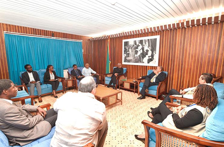 President David Granger and his team met with the OAS delegation on Sunday