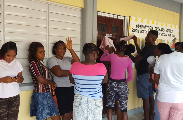 Persons in lines at the Queenstown Primary School