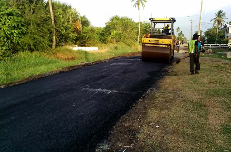 A section of the road was paved a few days ago