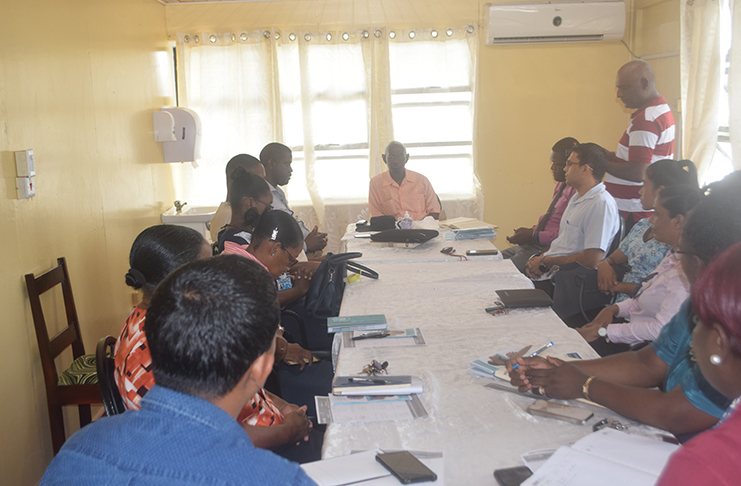 The emergency response meeting at the regional administration building at Fort Wellington on Wednesday