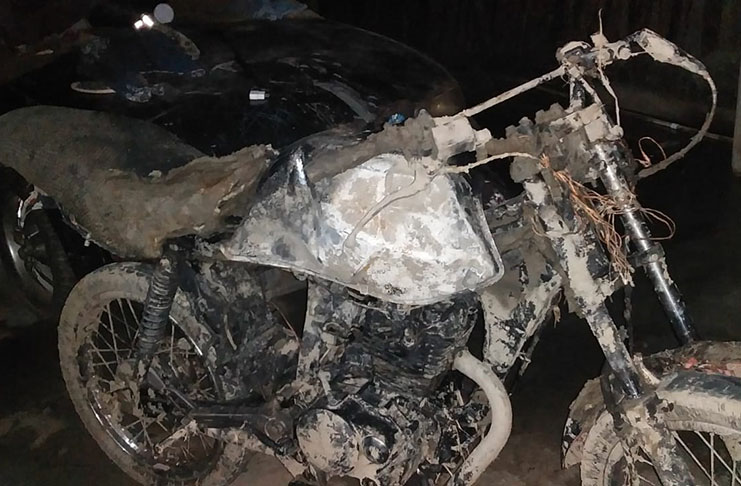 The torched motorcycle