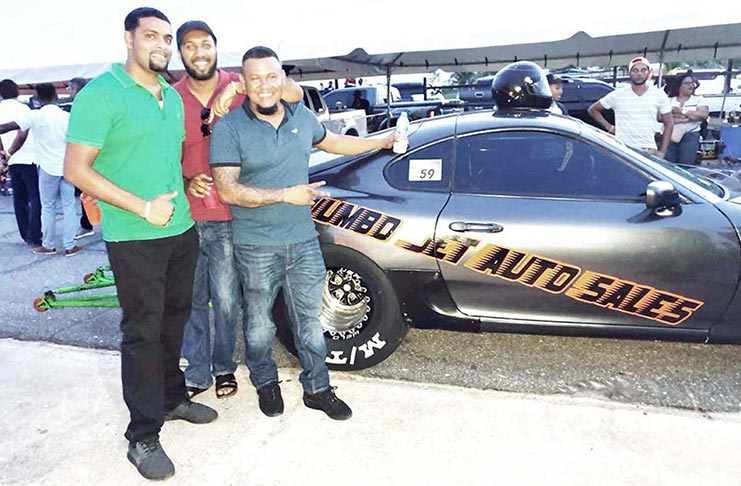 Deryck Jaisingh (right) stands with one of his sponsors Nasrudeen Mohamed of Jumbo Jet Auto sales.