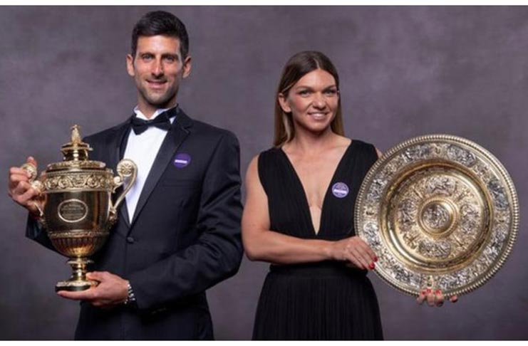 Novak Djokovic and Simona Halep were the 2019 singles champions