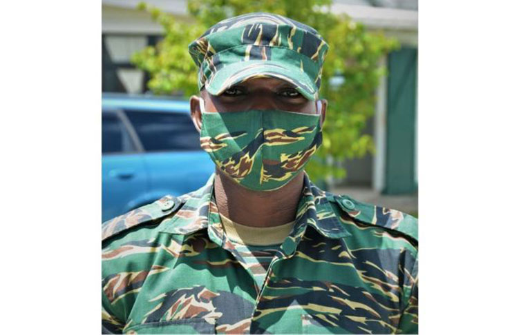 A rank of the Guyana Defence Force clad in his camouflage attire