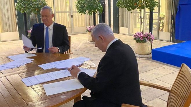 Benny Gantz and Benjamin Netanyahu agreed to a coalition to tackle the coronavirus crisis