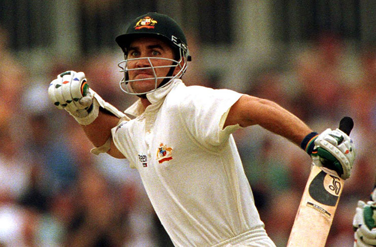 Justin Langer celebrates his hundred at The Oval // Getty Images